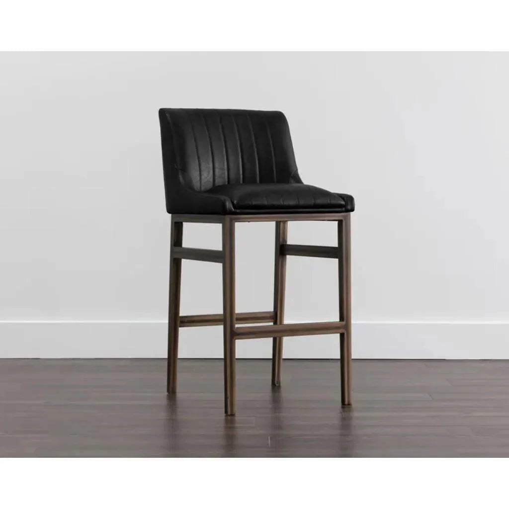 Halden Leather Urban Barstool - LOOMLAN - SUNPAN - Bar Stools