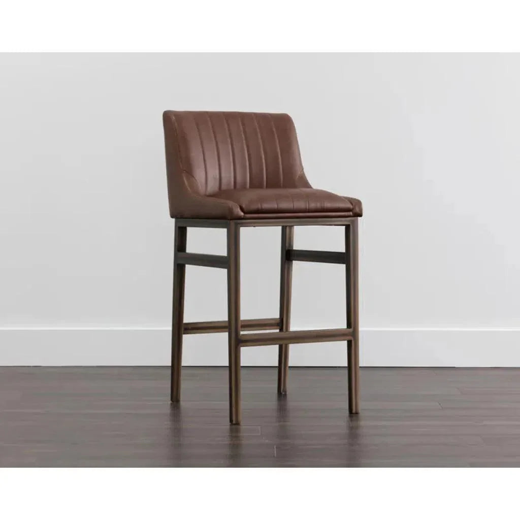 Halden Leather Urban Barstool - LOOMLAN - SUNPAN - Bar Stools