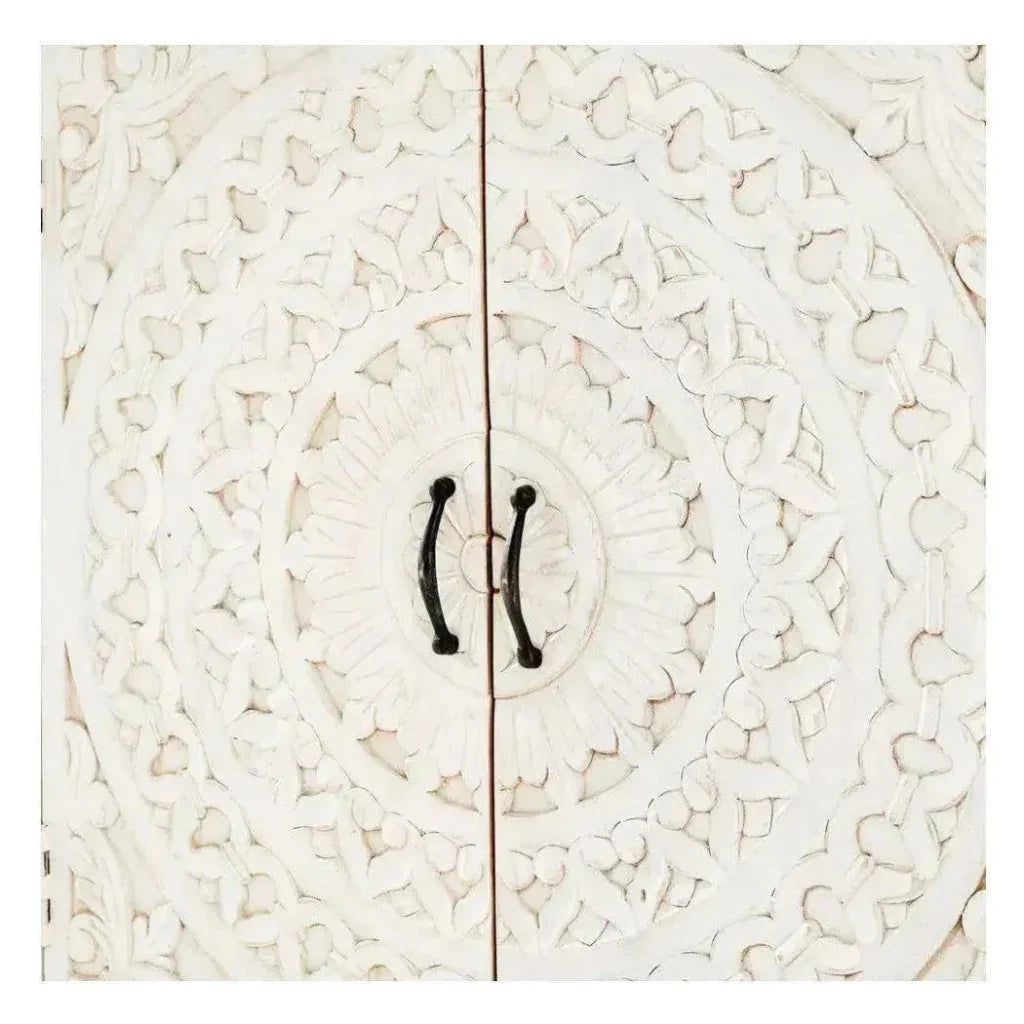 White Farmhouse Boho Chic Cabinet - LOOMLAN - LOOMLAN - TV Stands & Media Centers