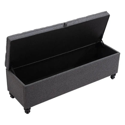 Halifax Gravel Gray Storage Bench - LOOMLAN - Zuo Modern - Bedroom Benches