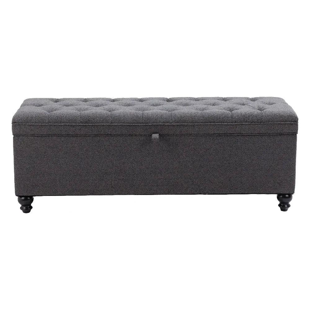 Halifax Gravel Gray Storage Bench - LOOMLAN - Zuo Modern - Bedroom Benches