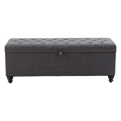 Halifax Gravel Gray Storage Bench - LOOMLAN - Zuo Modern - Bedroom Benches
