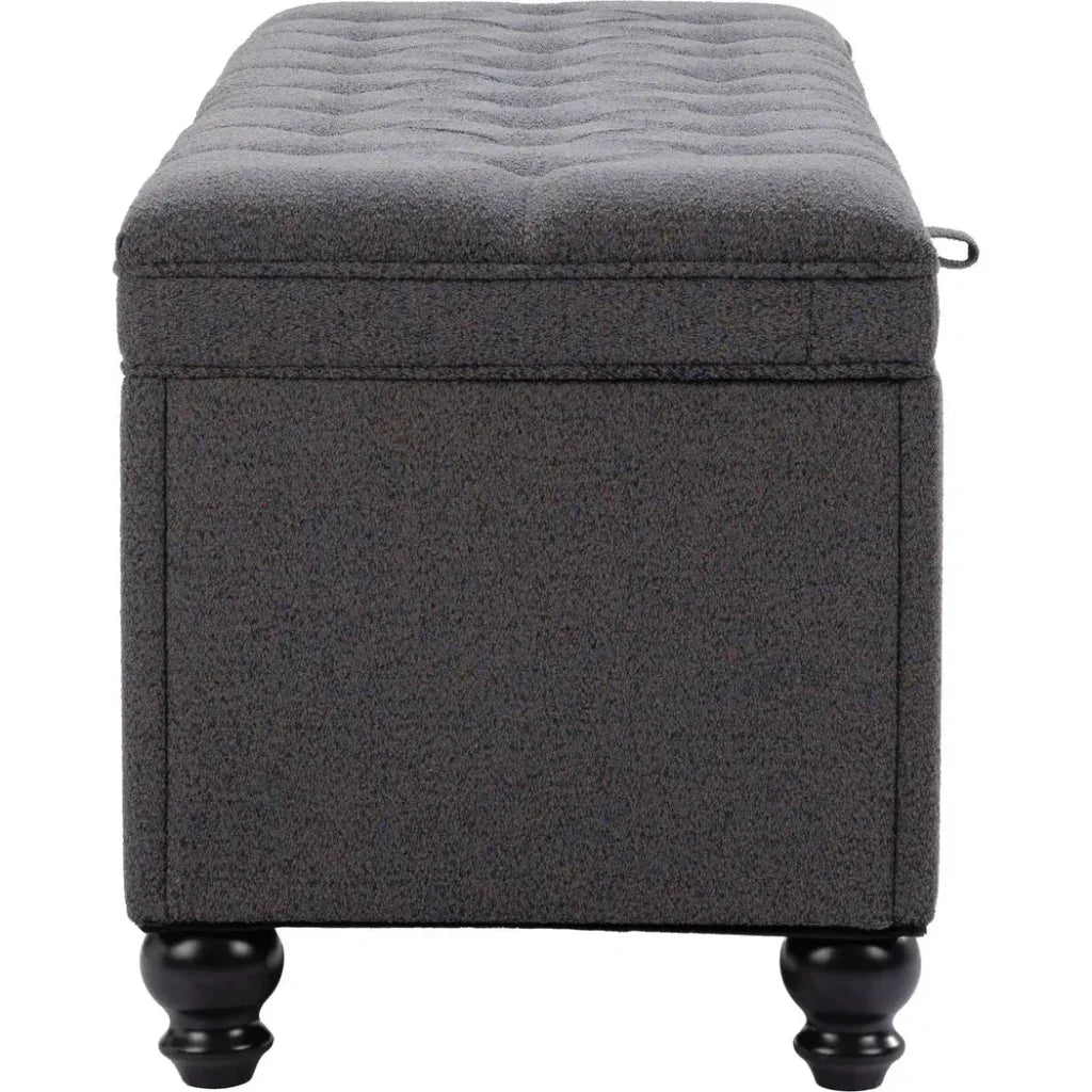 Halifax Gravel Gray Storage Bench - LOOMLAN - Zuo Modern - Bedroom Benches