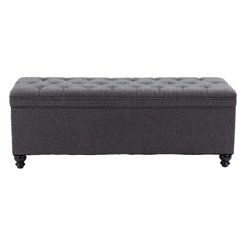 Halifax Gravel Gray Storage Bench - LOOMLAN - Zuo Modern - Bedroom Benches