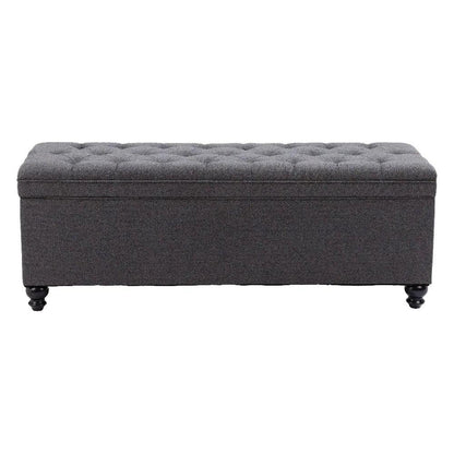 Halifax Gravel Gray Storage Bench - LOOMLAN - Zuo Modern - Bedroom Benches