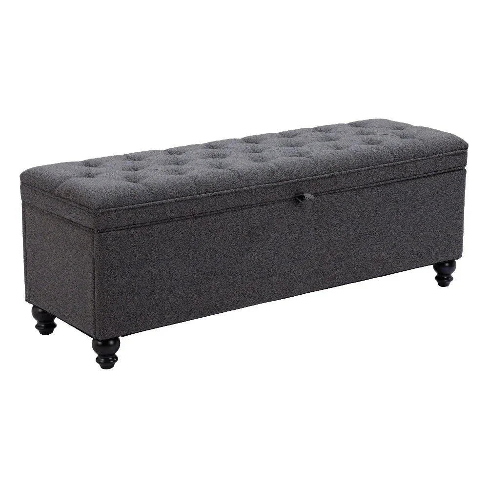 Halifax Gravel Gray Storage Bench - LOOMLAN - Zuo Modern - Bedroom Benches