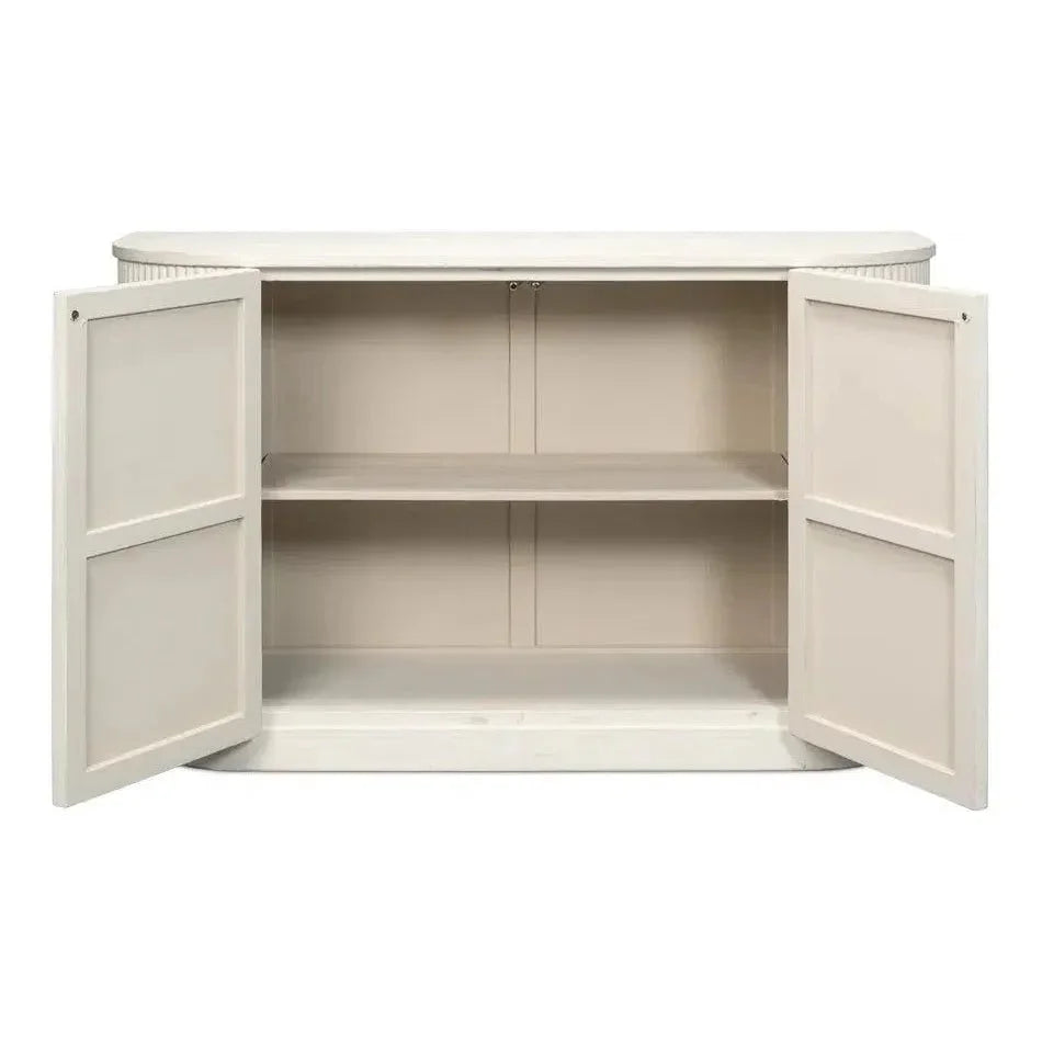 Halle Entrance Demilune Antique White Sideboard - LOOMLAN - Sarreid - Sideboards