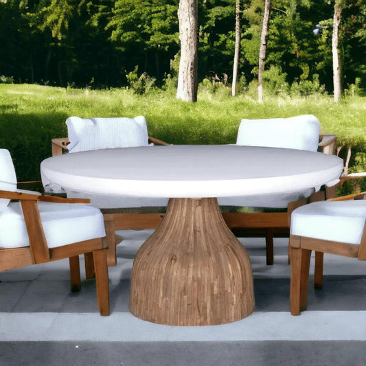 Halo Indoor - Outdoor 60'' Round Dining Table White-Outdoor Dining Tables-Artesia-LOOMLAN