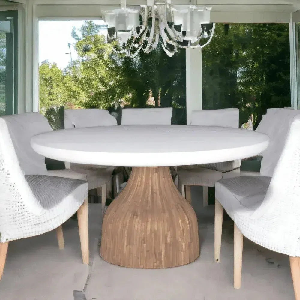 Halo Indoor - Outdoor 60'' Round Dining Table White-Outdoor Dining Tables-Artesia-LOOMLAN
