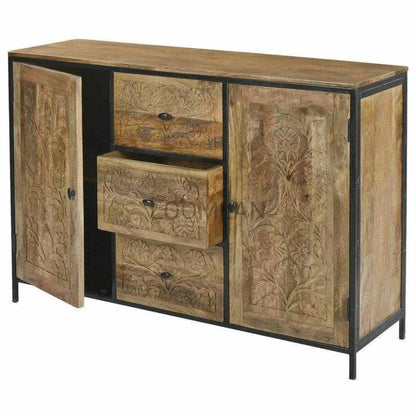 Sideboard with Drawers on Iron Frame - LOOMLAN - LOOMLAN - Sideboards