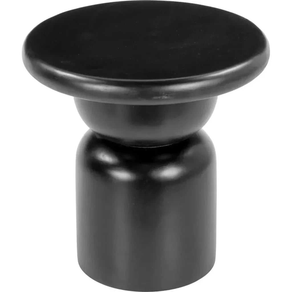 Hals Wood Black Round Side Table - LOOMLAN - Zuo Modern - Side Tables