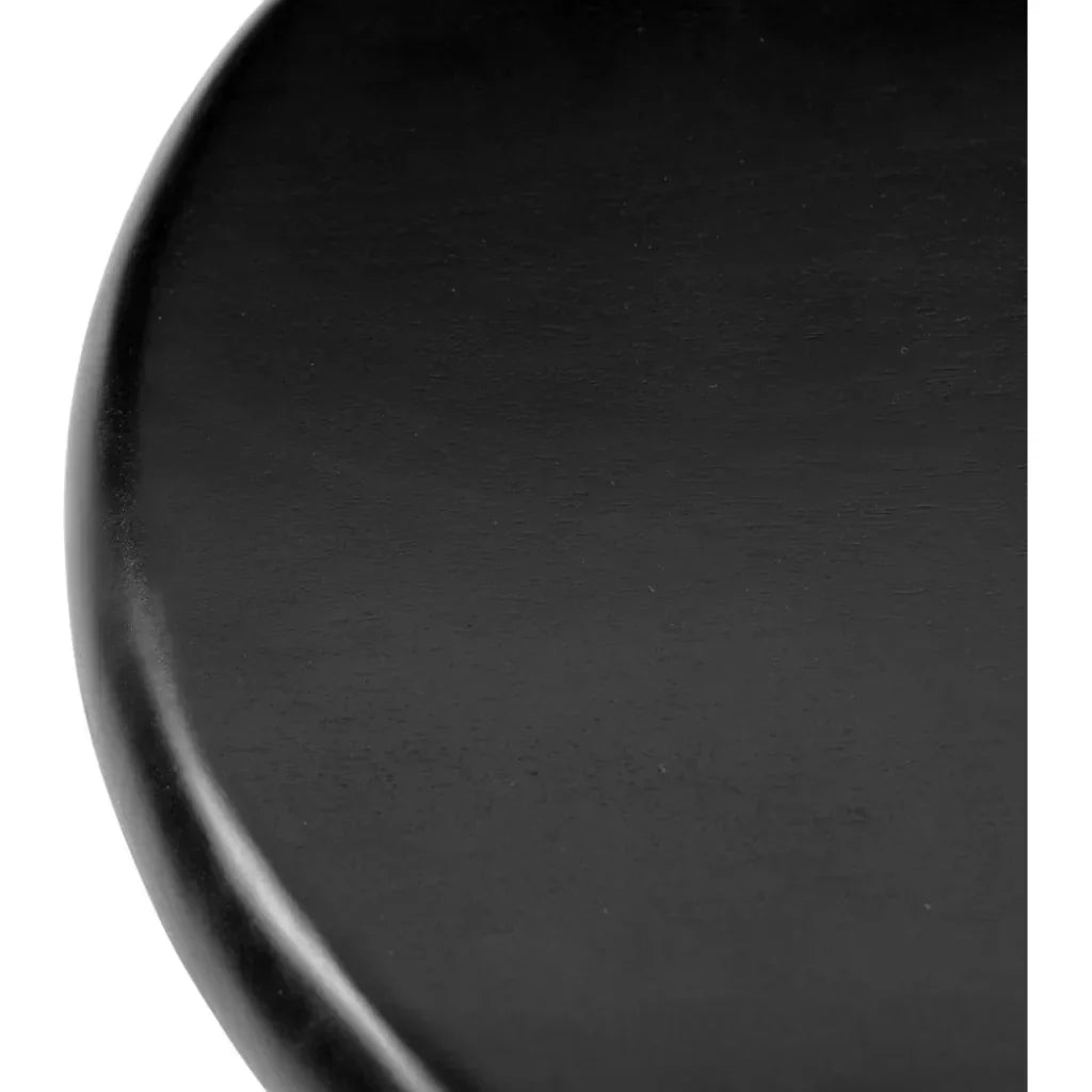 Hals Wood Black Round Side Table - LOOMLAN - Zuo Modern - Side Tables