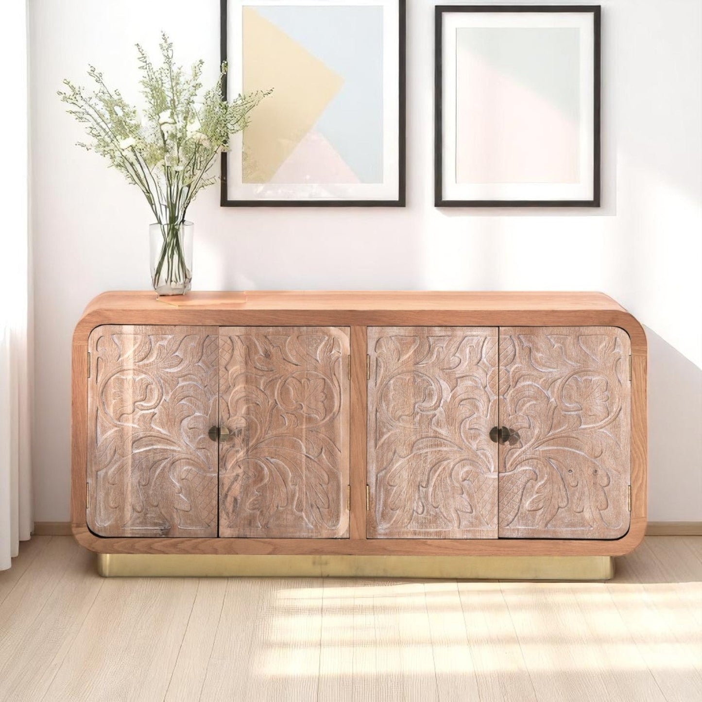 Halvindra Four Doors Wood Sideboard
