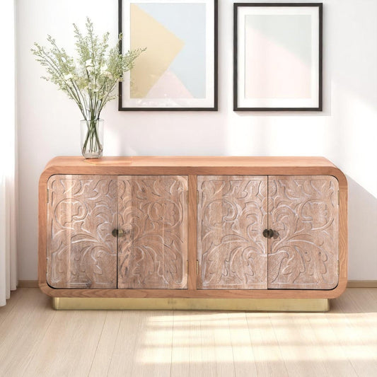 Halvindra Four Doors Wood Sideboard
