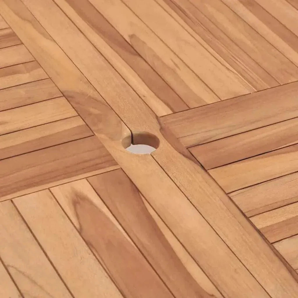 Hamilton Square Teak Outdoor Dining Table Umbrella Hole-Outdoor Dining Tables-HiTeak-LOOMLAN