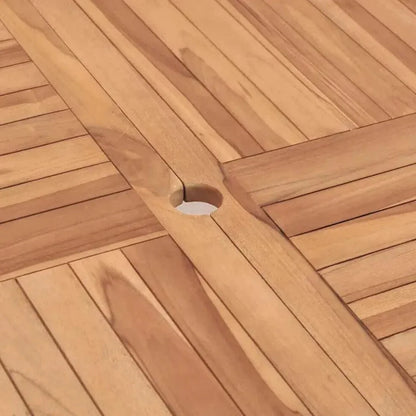 Hamilton Square Teak Outdoor Dining Table Umbrella Hole-Outdoor Dining Tables-HiTeak-LOOMLAN