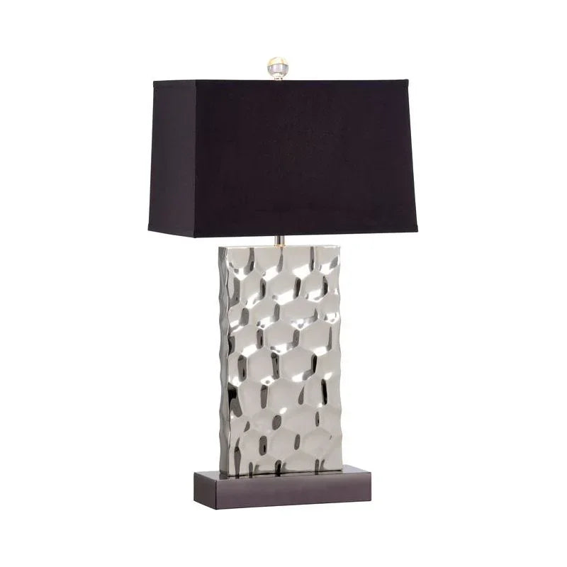 Hammered Honeycomb Steel Made Table Lamp - LOOMLAN - Wildwood - Table Lamps