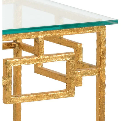 Hampshire Hammered Metalic Gold Framed Side Table - LOOMLAN - Chelsea House - Side Tables