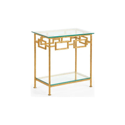 Hampshire Hammered Metalic Gold Framed Side Table - LOOMLAN - Chelsea House - Side Tables
