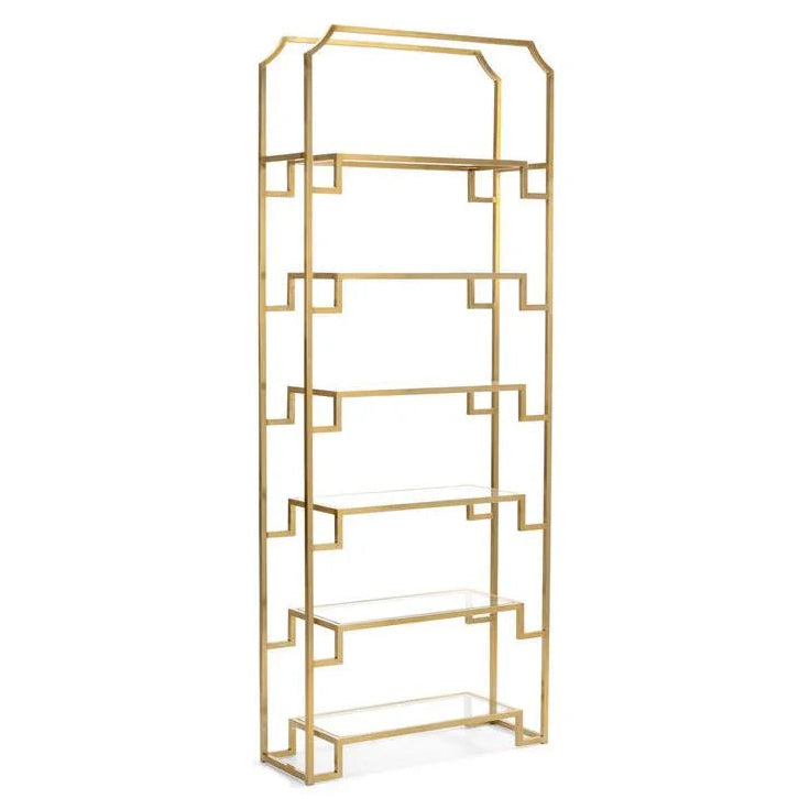 Hampton Brass Finished Etagere-Etageres-Wildwood-LOOMLAN
