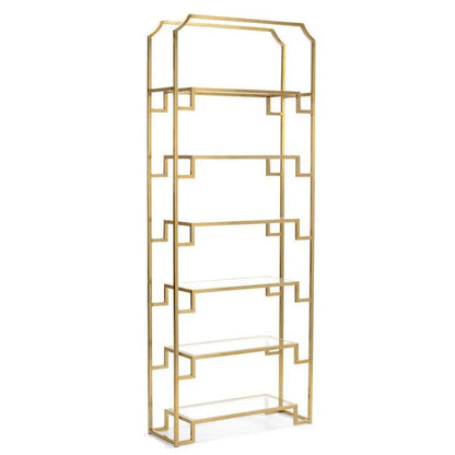 Hampton Brass Finished Etagere-Etageres-Wildwood-LOOMLAN