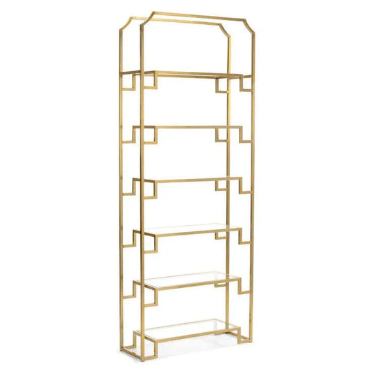 Hampton Brass Finished Etagere-Etageres-Wildwood-LOOMLAN