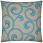 Hampton Scroll Blue Throw Pillow With Insert - LOOMLAN - D.V. Kap - Throw Pillows