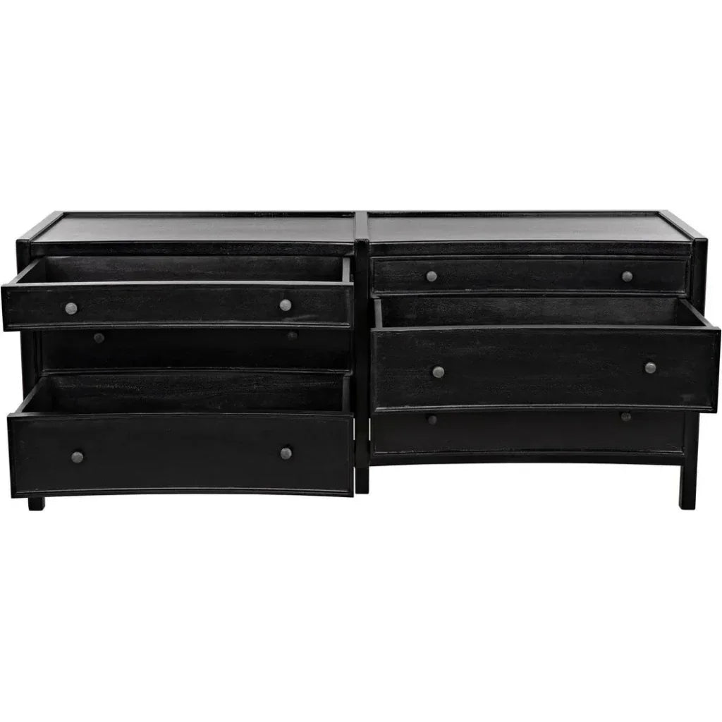 Hampton Six Drawers Wood Dresser