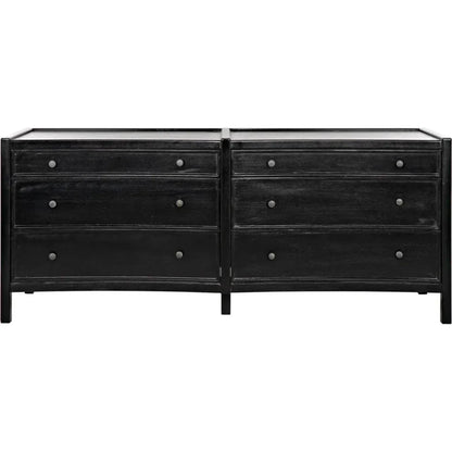 Hampton Six Drawers Wood Dresser