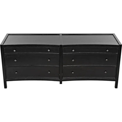 Hampton Six Drawers Wood Dresser