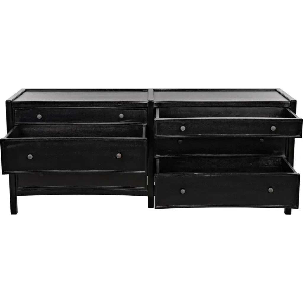 Hampton Six Drawers Wood Dresser