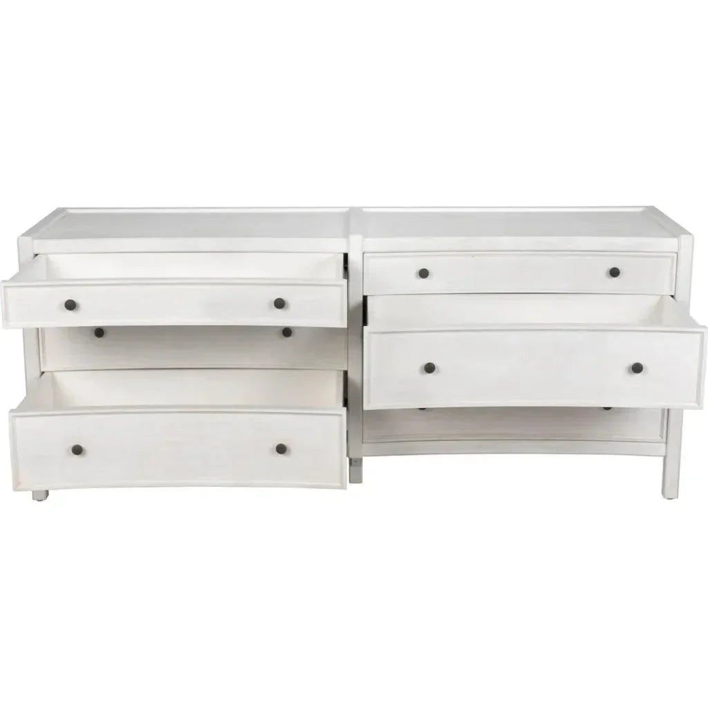 Hampton Six Drawers Wood Dresser