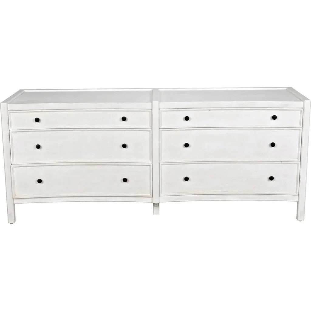 Hampton Six Drawers Wood Dresser