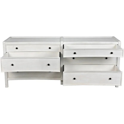 Hampton Six Drawers Wood Dresser