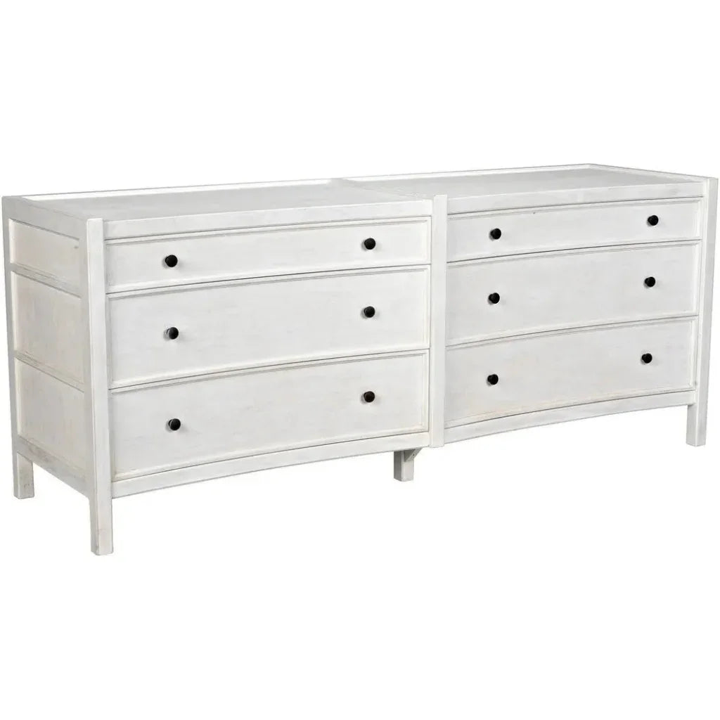 Hampton Six Drawers Wood Dresser