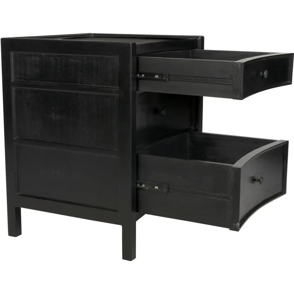 Hampton Three-Drawers Wood Night Stand