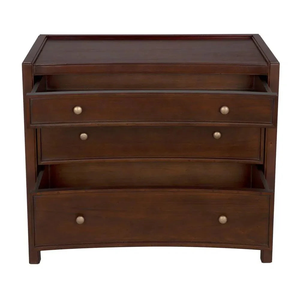 Hampton Three Drawers Wood Side Table