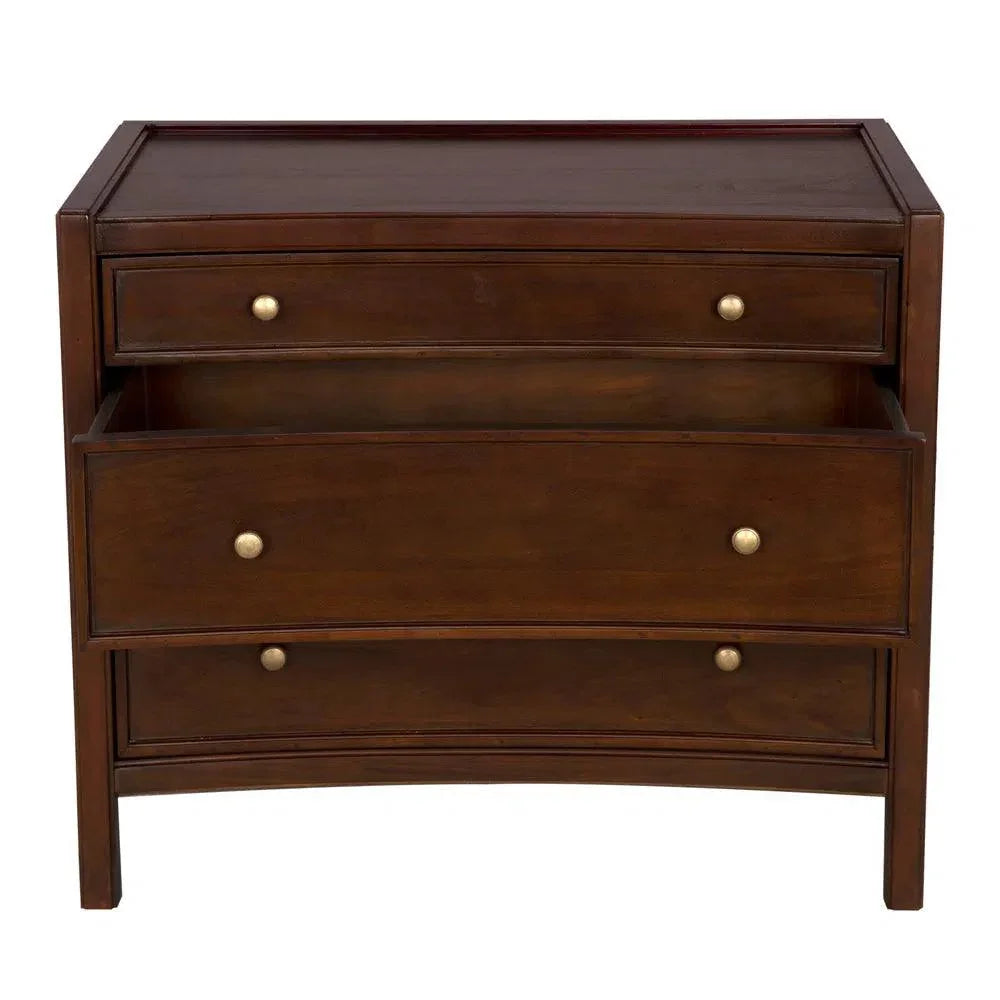 Hampton Three Drawers Wood Side Table