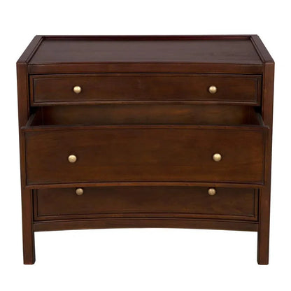 Hampton Three Drawers Wood Side Table