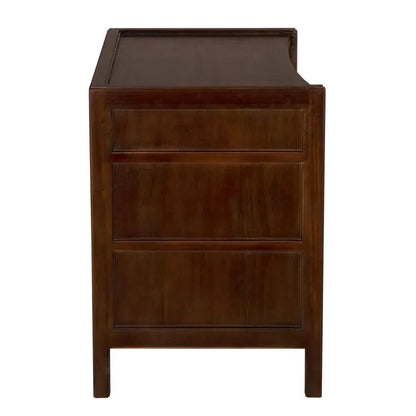 Hampton Three Drawers Wood Side Table