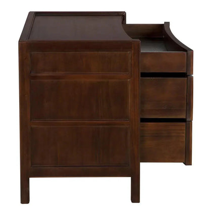 Hampton Three Drawers Wood Side Table
