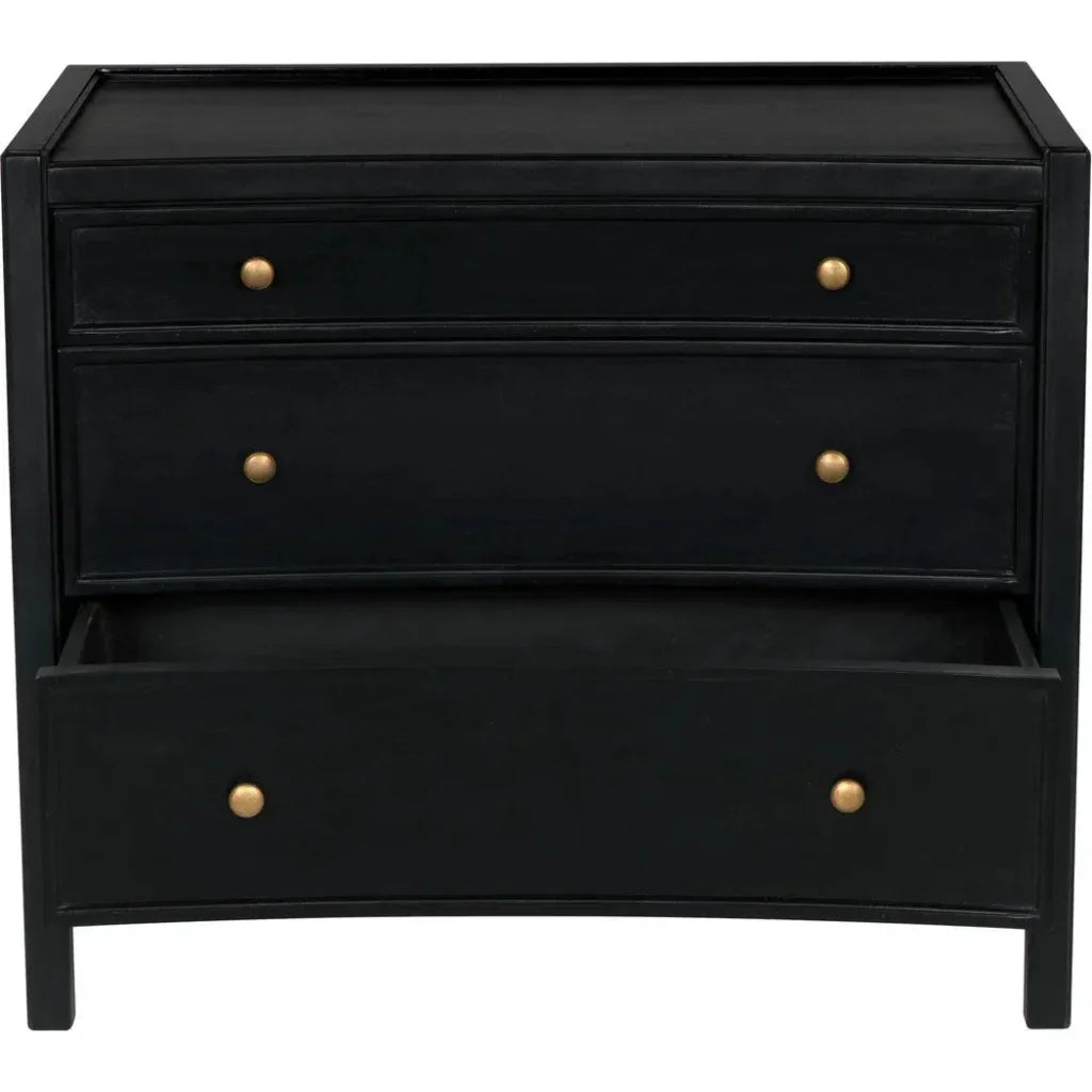 Hampton Three Drawers Wood Side Table