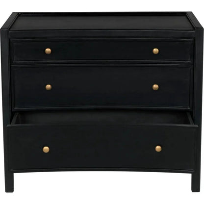 Hampton Three Drawers Wood Side Table