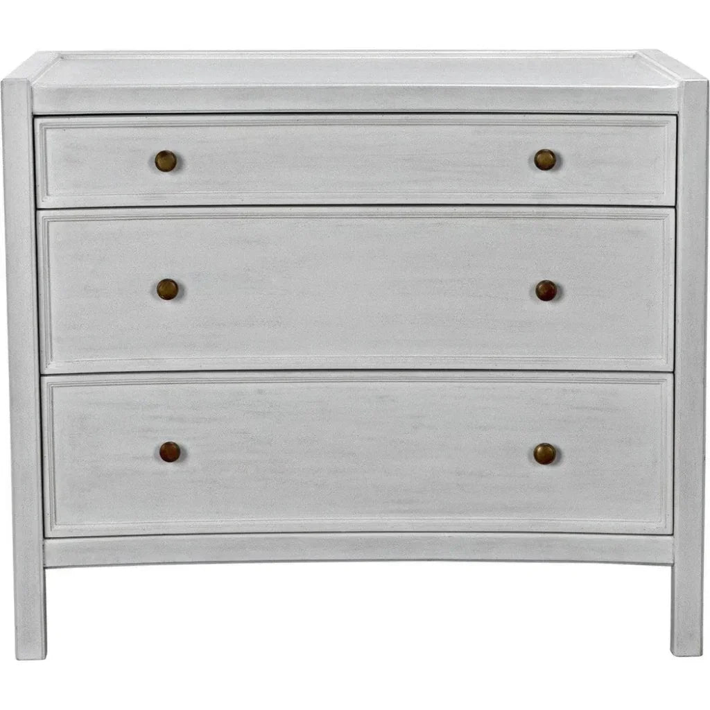 Hampton Three Drawers Wood Side Table