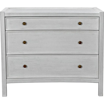 Hampton Three Drawers Wood Side Table