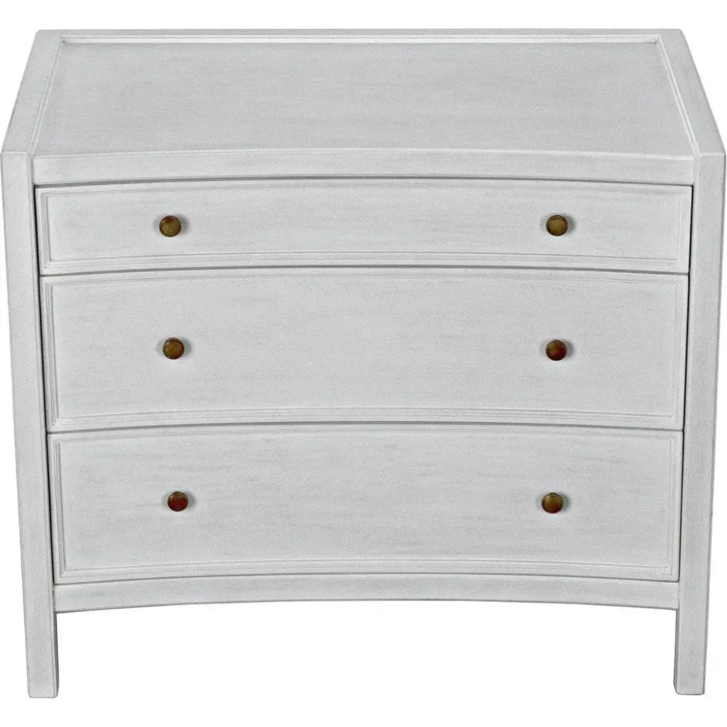 Hampton Three Drawers Wood Side Table
