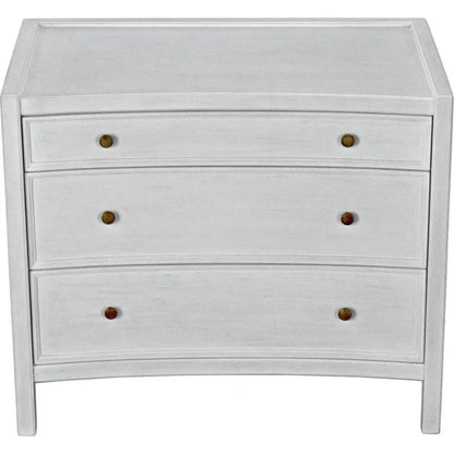 Hampton Three Drawers Wood Side Table