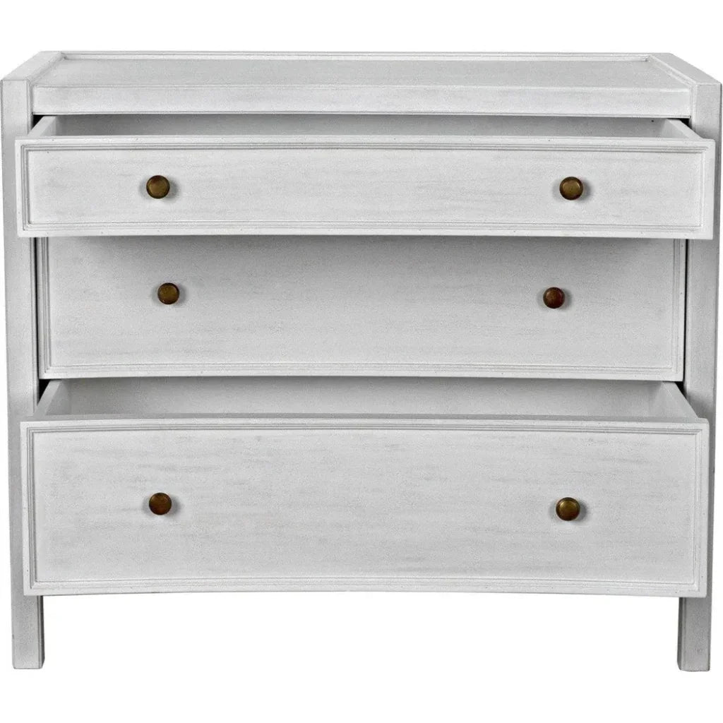 Hampton Three Drawers Wood Side Table