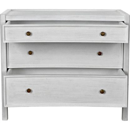 Hampton Three Drawers Wood Side Table