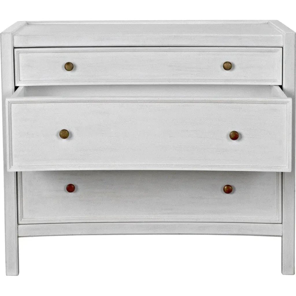 Hampton Three Drawers Wood Side Table